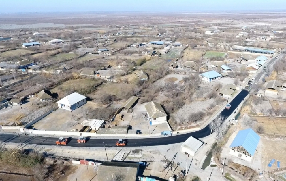 Ağdaşda 36 kilometrlik avtomobil yolları yenidən qurulur VİDEO