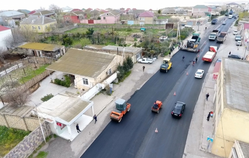 Masazır-Novxanı yolunun 2,5 kilometrlik hissəsi yenidən qurulub VİDEO