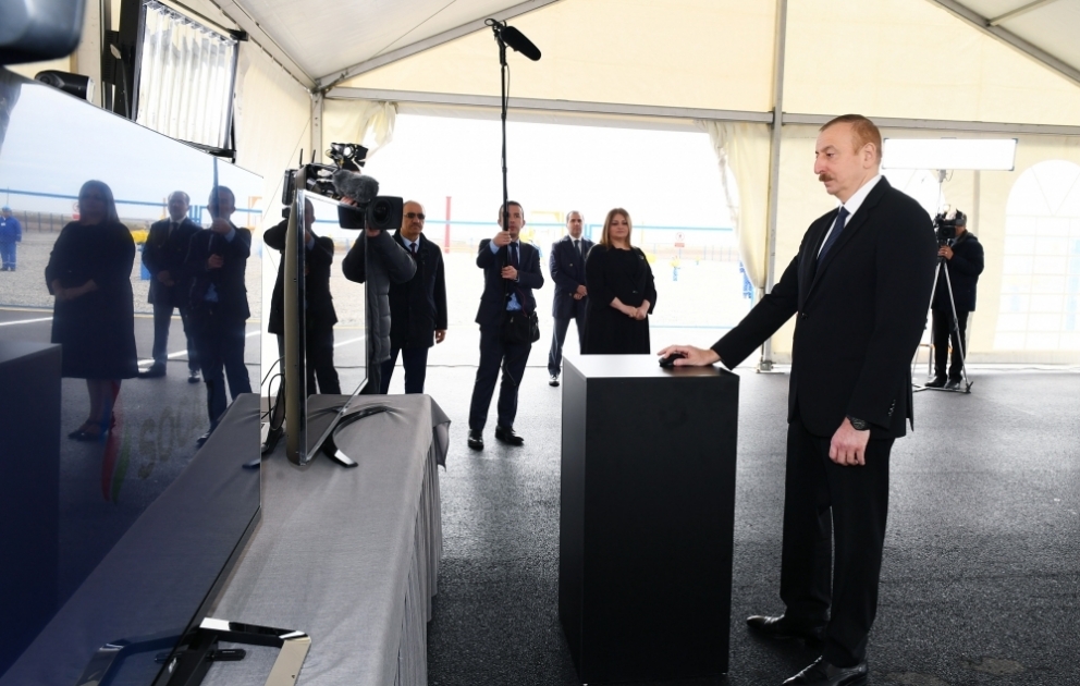 President Ilham Aliyev attended opening of main gas pipeline laid to Sumgayit VIDEO