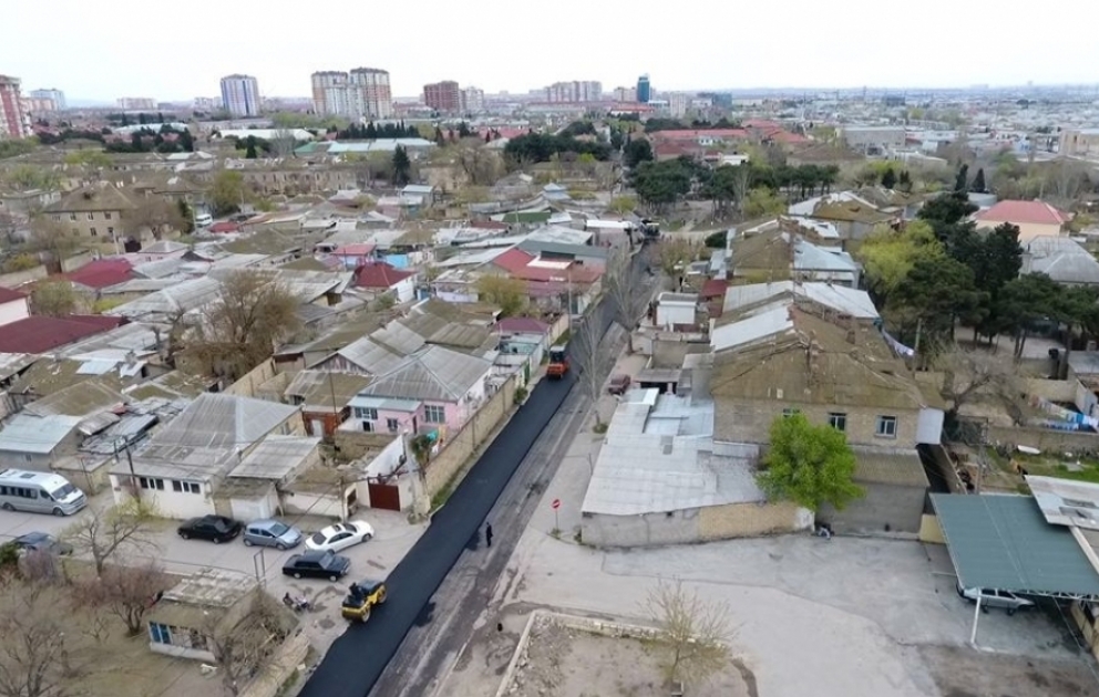 Sumqayıtda 21,4 kilometrlik küçə və yollar təmir edilir VİDEO