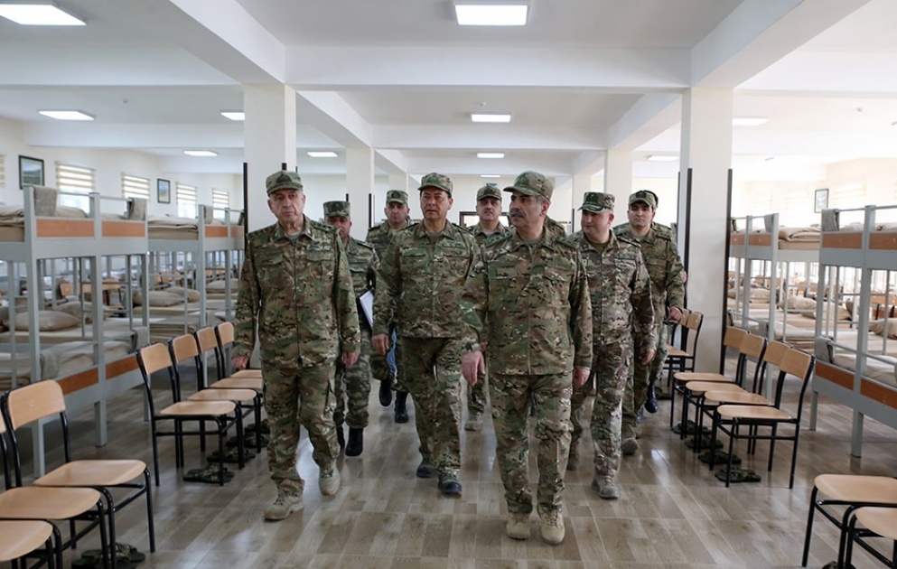 Azerbaijan`s defense minister visits another military unit in frontline zone VİDEO