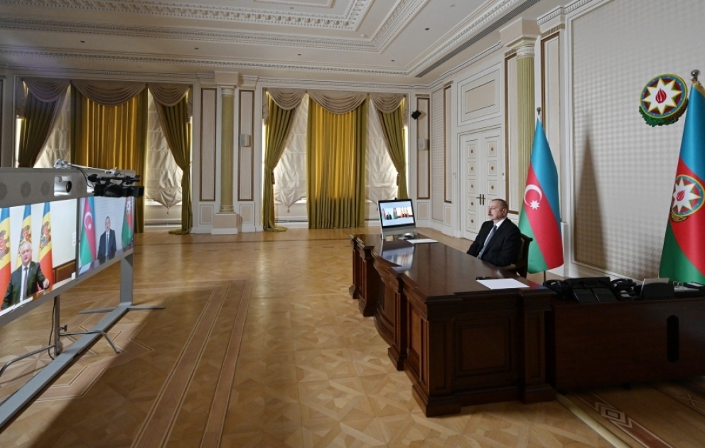 Azərbaycan Prezidenti İlham Əliyevlə Moldova Prezidenti İqor Dodon arasında videokonfrans formatında görüş keçirilib YENİLƏNİB VİDEO
