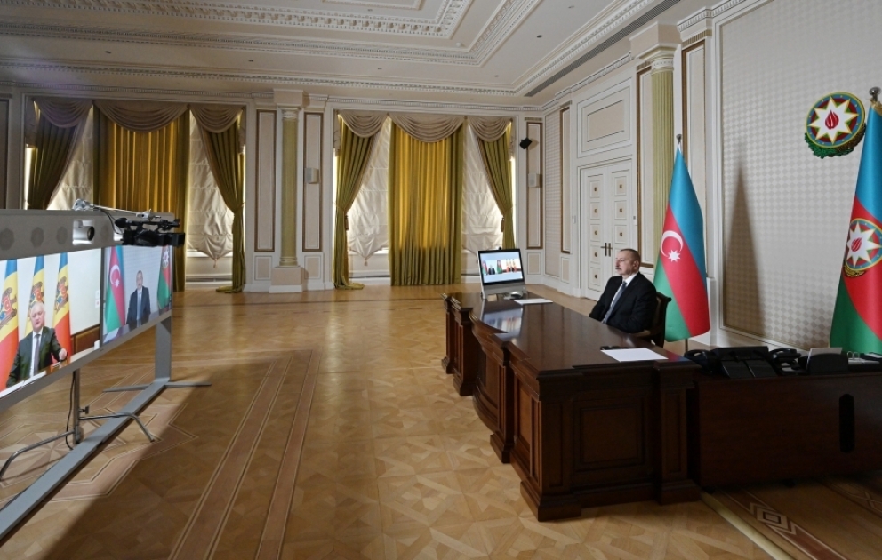Состоялась встреча Президента Азербайджана Ильхама Алиева и Президента Молдовы Игоря Додона в формате видеоконференции  ОБНОВЛЕНО ВИДЕО