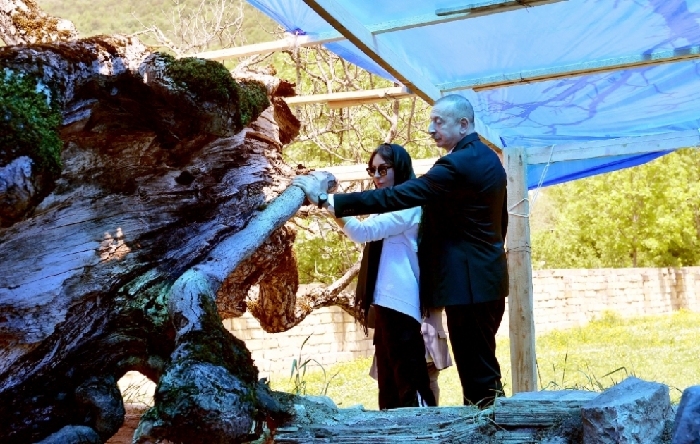 President Ilham Aliyev viewed restoration and conservation works at Pir Omar Sultan shrine in Shamakhi VIDEO