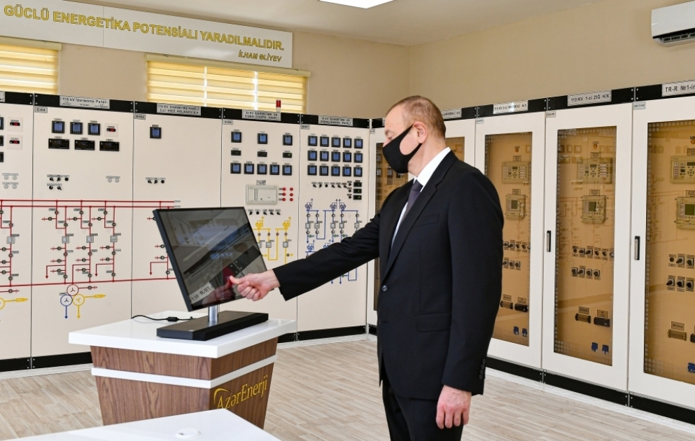 President Ilham Aliyev inaugurated Ahmadli substation owned by AzerEnergy in Khatai district, Baku VIDEO