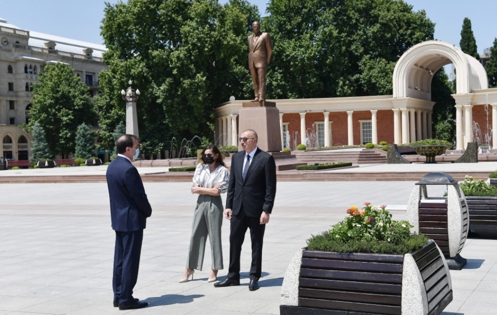 Azərbaycan Prezidenti İlham Əliyev Gəncə şəhərinə səfərə gəlib YENİLƏNİB VİDEO
