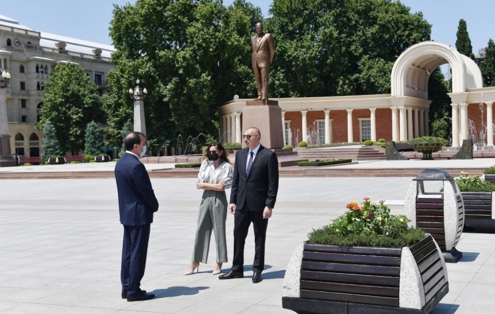 Déplacement du président Ilham Aliyev à Gandja VIDEO