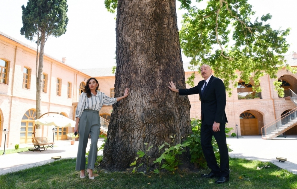 President Ilham Aliyev attended opening of “Shah Abbas” and “Ughurlu Khan” caravanserai complex in Ganja after restoration VIDEO