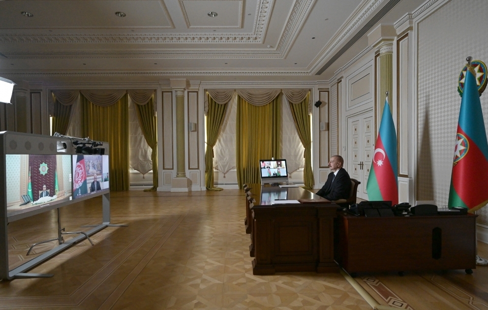 Azerbaijani, Afghan, Turkmen presidents met through videoconferencing VIDEO
