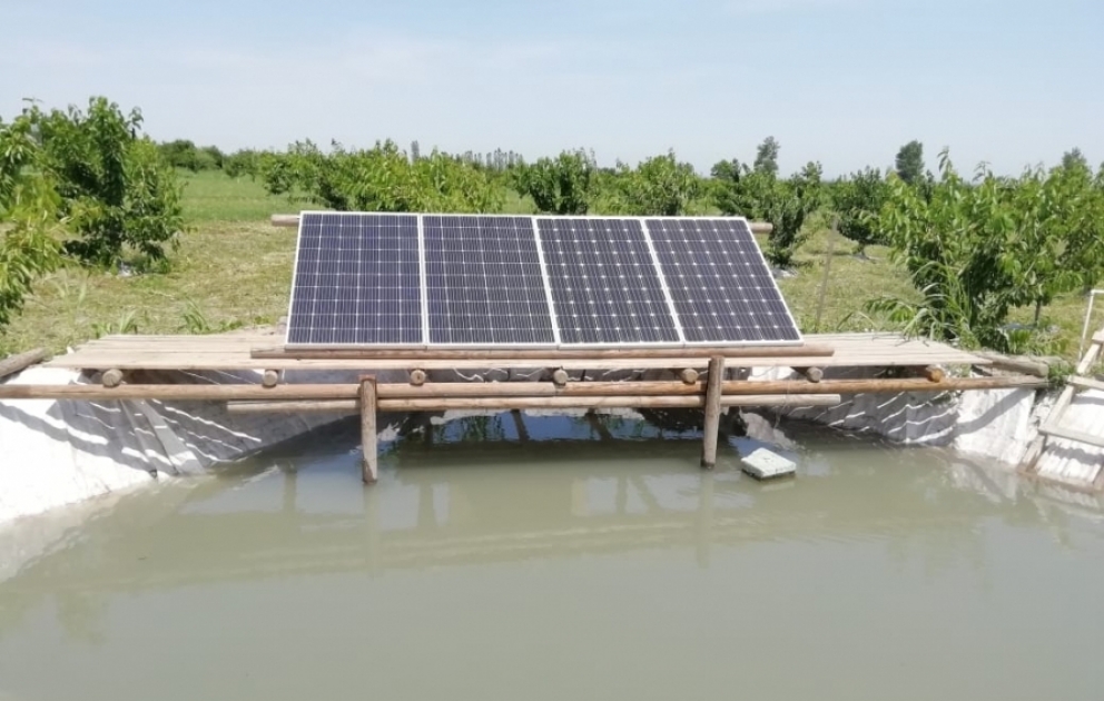 Qusarlı fermer meyvə bağının suvarılmasında alternativ enerjidən istifadə edir VİDEO