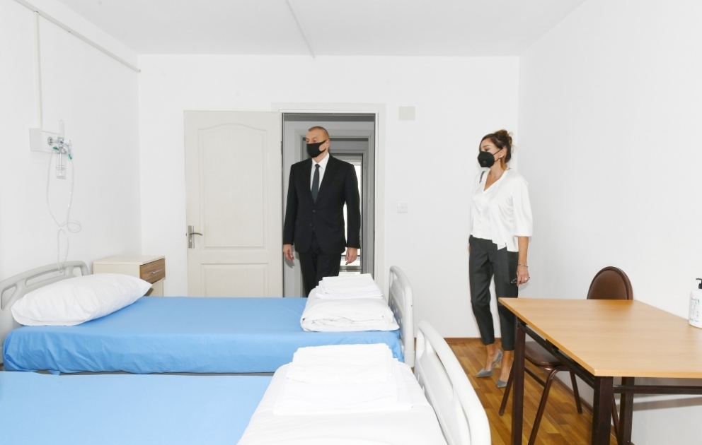 Modular hospital for treatment of coronavirus patients opened in Khatai district, Baku  President Ilham Aliyev and first lady Mehriban Aliyeva attended the inauguration VIDEO