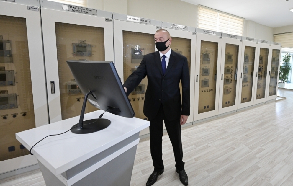 Prezident İlham Əliyev Bakının Nizami rayonunda yenidən qurulan “8-ci km” yarımstansiyasının açılışında iştirak edib YENİLƏNİB VİDEO