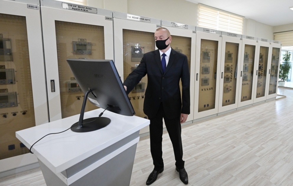 Le président Ilham Aliyev participe à l’inauguration d’une sous-station électrique reconstruite à Bakou VIDEO