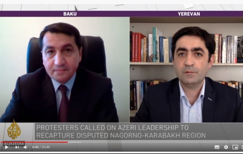 Prezidentin köməkçisi “Aljazeera International” kanalında Ermənistanın təcavüzkar siyasətini ifşa edib VİDEO