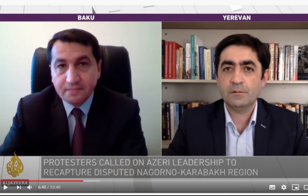 Помощник Президента разоблачил агрессорскую политику Армении на телеканале Aljazeera International ВИДЕО