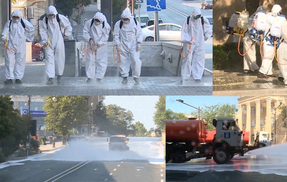 Corona-Maßnahmen: Straßen in Baku erneut intensiv desinfiziert VIDEO