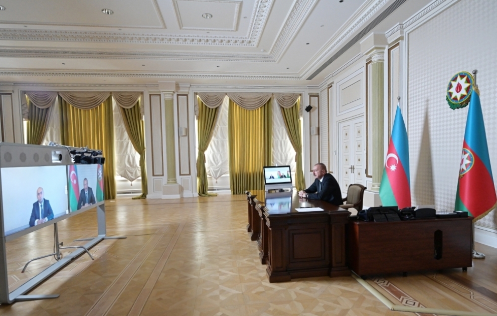 President Ilham Aliyev received in a video format Emin Amrullayev on his appointment as Minister of Education VİDEO