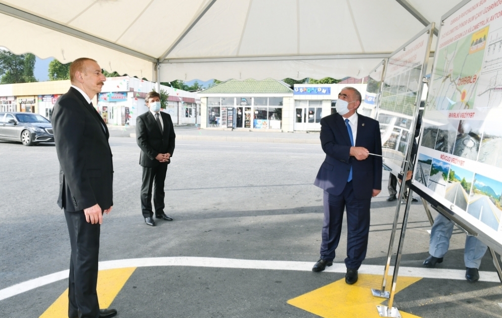 Automobilstraße Amirvan-Vendam in Gabala nach Rekonstruktion wieder zur Nutzung übergeben VIDEO