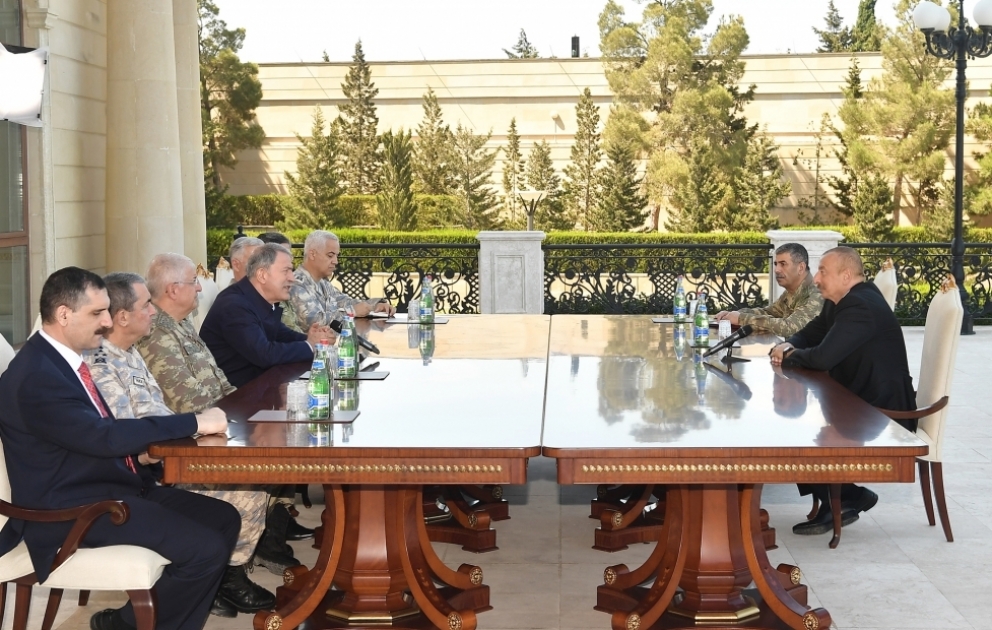 President Ilham Aliyev received delegation led by Turkish Minister of National Defense VIDEO