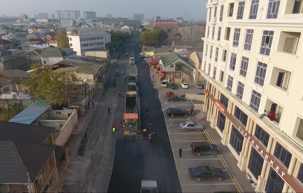 Nərimanov rayonunda 6630 metrlik küçə və yol təmir olunub VİDEO