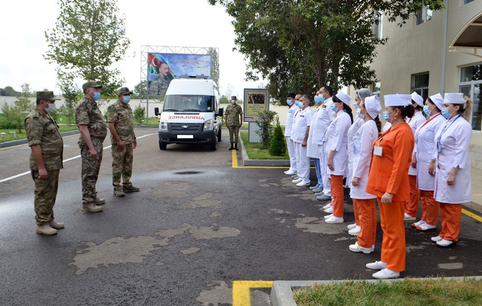 Gəncədə Hərbi Hospitalın yeni inşa edilmiş şöbəsinin açılışı olub VİDEO