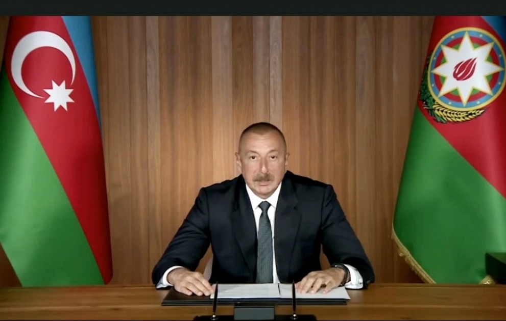 President Ilham Aliyev made a speech at general debates of 75th session of United Nations General Assembly in a video format VIDEO