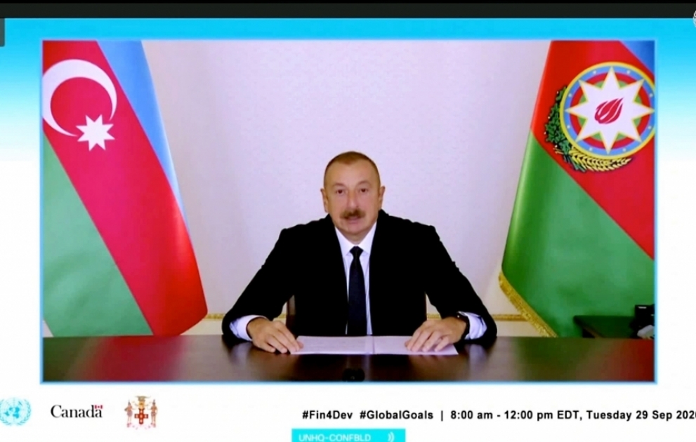 Prezident İlham Əliyev: Son 15 ildə Azərbaycan 120-yə yaxın ölkəyə maliyyə və humanitar yardımı göstərib VİDEO ​