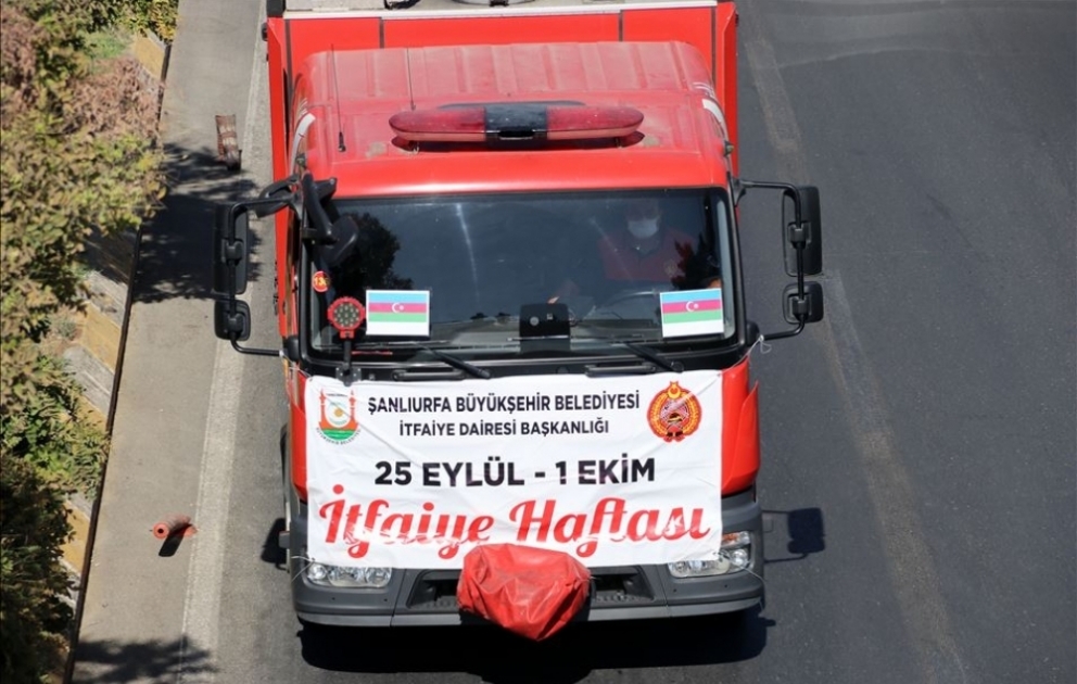 Şanlıurfa bələdiyyəsinin xilasetmə dəstələri Azərbaycana dəstək aksiyası keçiriblər VİDEO