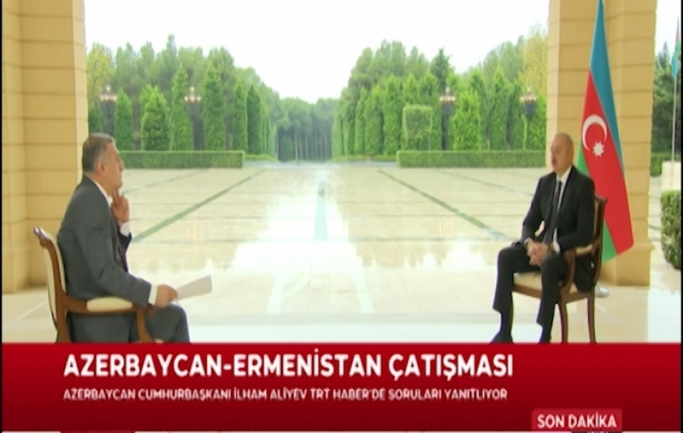 Azərbaycan Prezidenti “TRT Haber” telekanalına müsahibəsində atəşkəsin şərtlərini açıqlayıb VİDEO