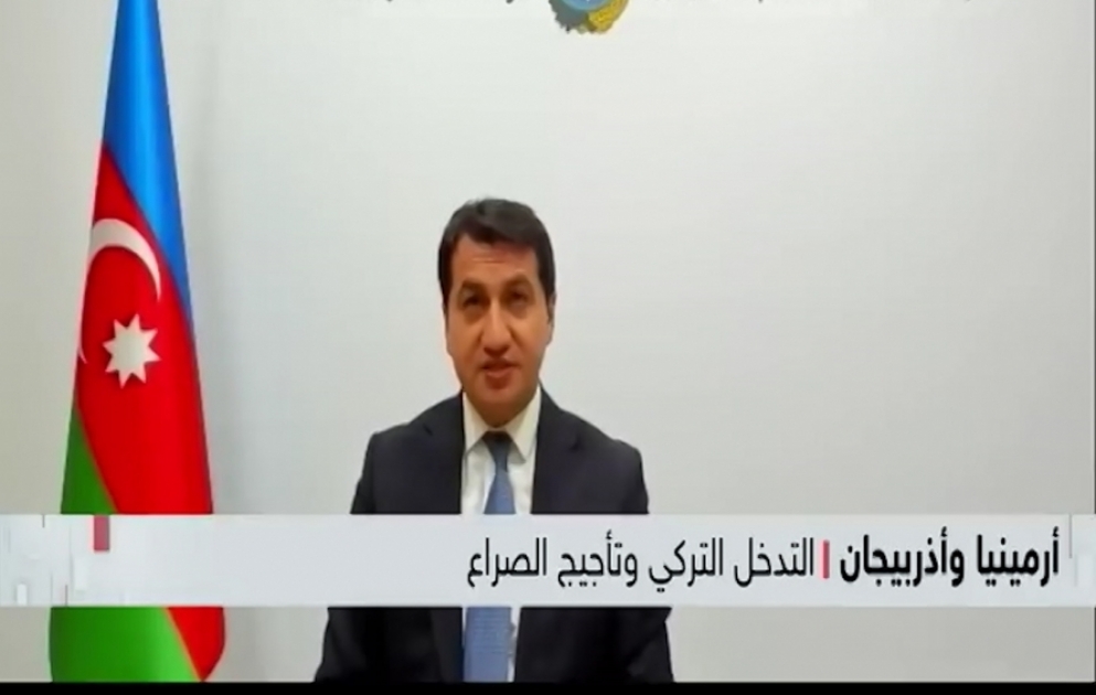 Hikmət Hacıyev “Sky News Arabia” televiziya kanalına müsahibə verib VİDEO
