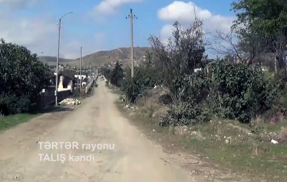 Tərtər rayonunun işğaldan azad olunan Talış kəndinin videogörüntüsü VİDEO