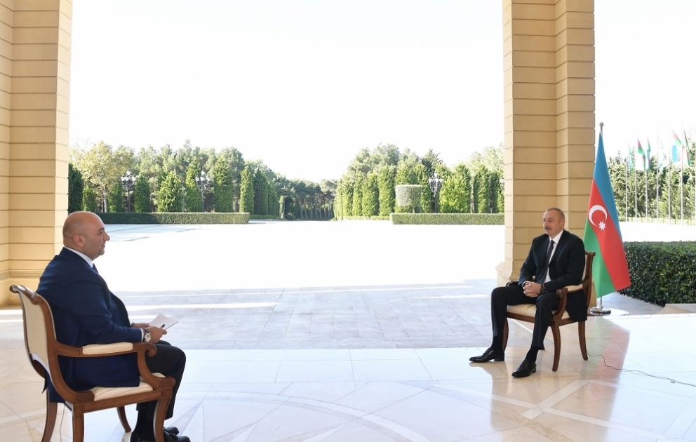 Prezident İlham Əliyev: Türkiyənin savaşda iştirakı, hansısa xarici güclərin buraya gətirilməsi tamamilə yalandır VİDEO