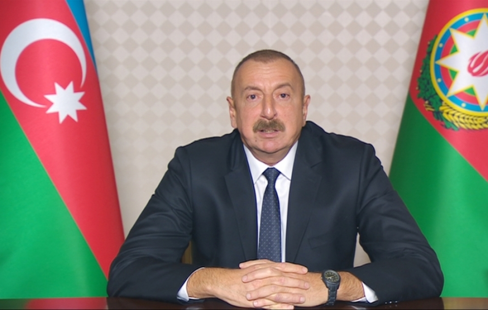 Aserbaidschans Präsident Ilham Aliyev appellierte an aserbaidschanische Bevölkerung VIDEO