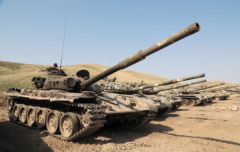 Azerbaijan`s Defense Ministry releases video footage of military equipment left by Armenians on battlefield VIDEO