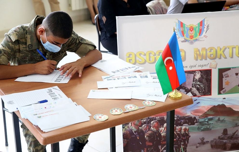 Döyüşlərdə iştirak edən şəxsi heyət üçün “Əsgərə məktub” layihəsi keçirilib VİDEO