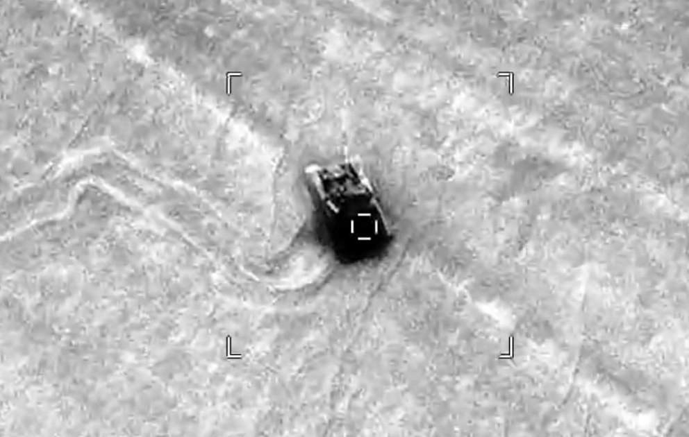 Azerbaijan's Defense Ministry releases video footages of enemy’s military equipment destroyed at night VIDEO