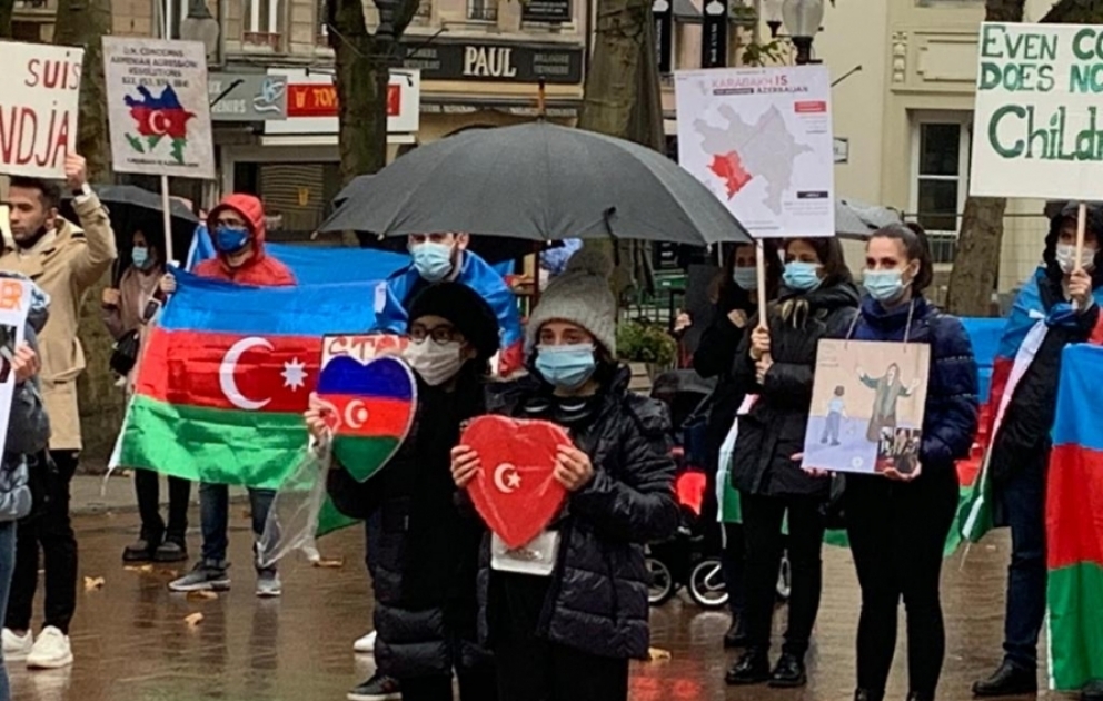 Lüksemburqda Azərbaycan əsgərinə dəstək aksiyası keçirilib VİDEO ​