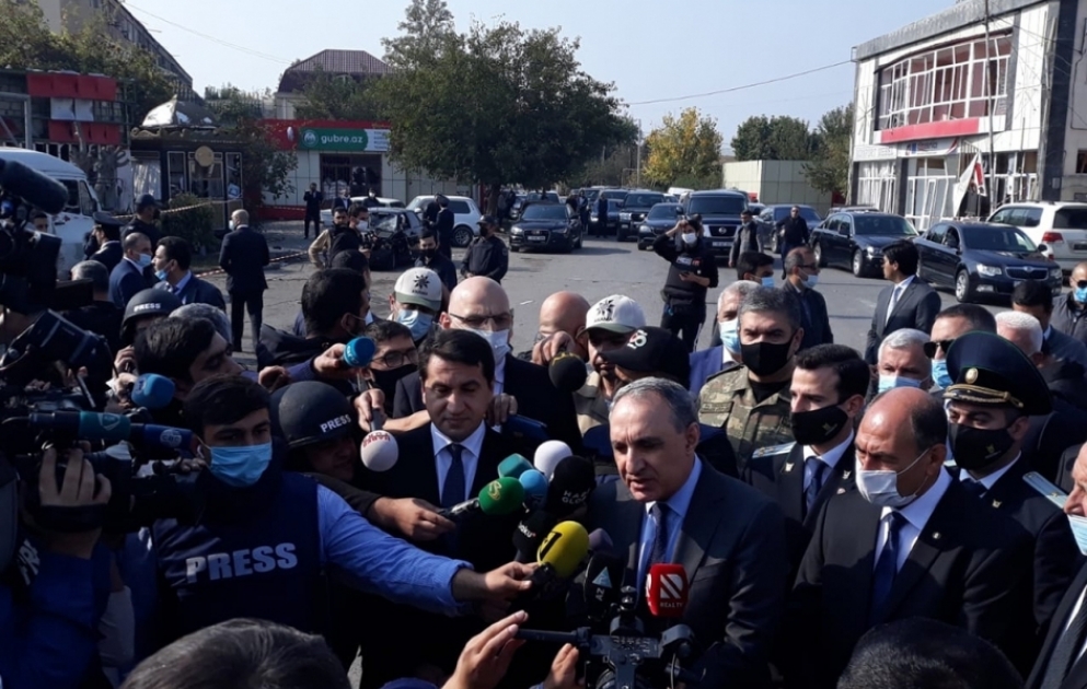 Xarici diplomatlar Bərdədə erməni terrorunun izləri ilə tanış olurlar VİDEO