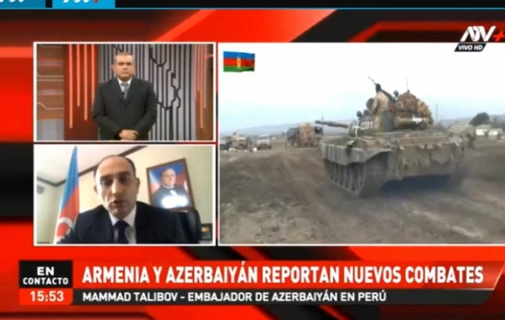 Peru televiziyasında Ermənistanın törətdiyi müharibə cinayətlərindən danışılıb VİDEO