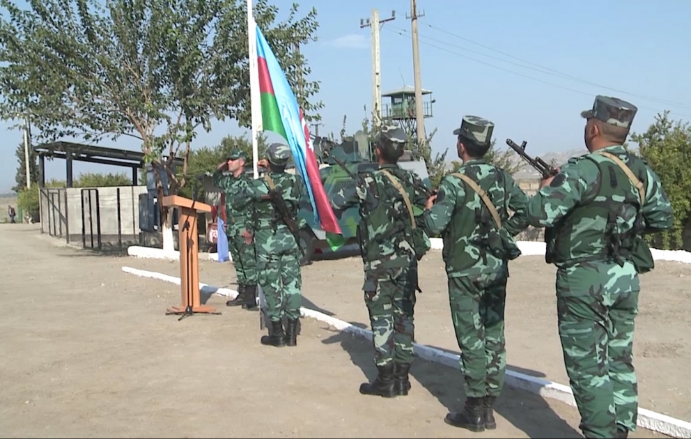 İşğaldan azad olunmuş sərhəd zastavaları üzərində Azərbaycanın dövlət bayrağı dalğalanır VİDEO