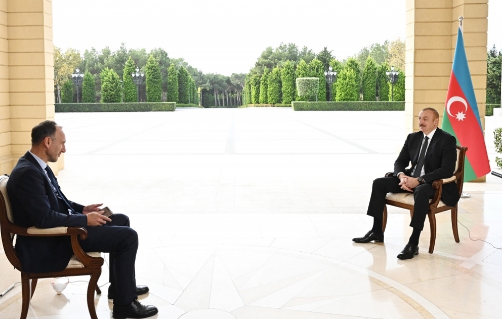 Präsident Ilham Aliyev gibt deutschen Fernsehsender ARD Interview VIDEO