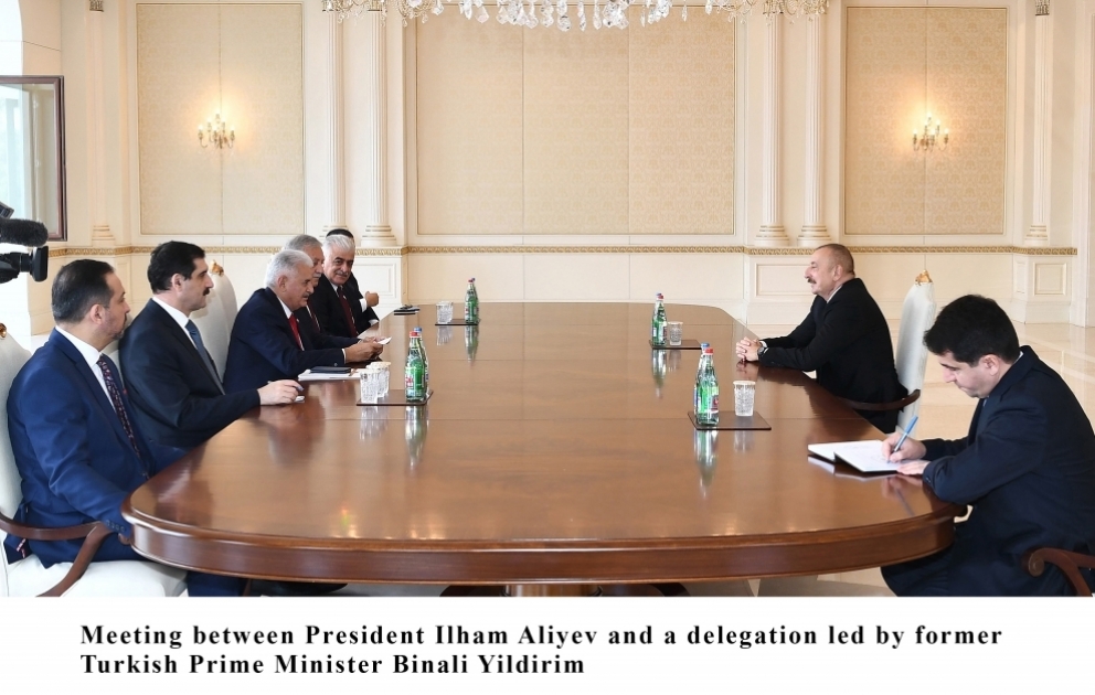 President Ilham Aliyev received delegation led by former Turkish PM Binali Yildirim VIDEO
