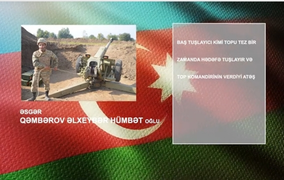 Top komandirinin verdiyi atəş komandasını sərrast atəşlə yerinə yetirən baş tuşlayıcı VİDEO