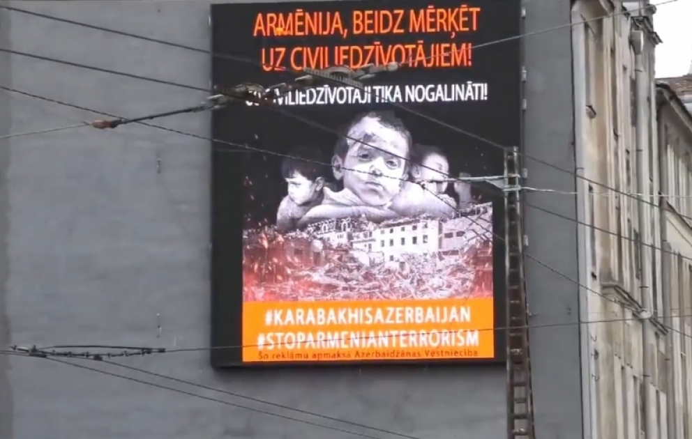 Riqa şəhərinin reklam lövhələrində Azərbaycan həqiqətlərinə dair məlumatlar yerləşdirilib VİDEO