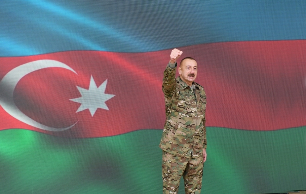 Prezident İlham Əliyev: Bu gün Azərbaycan xalqı yumruq kimi birləşib! Bu birlik əbədi olacaq! VİDEO