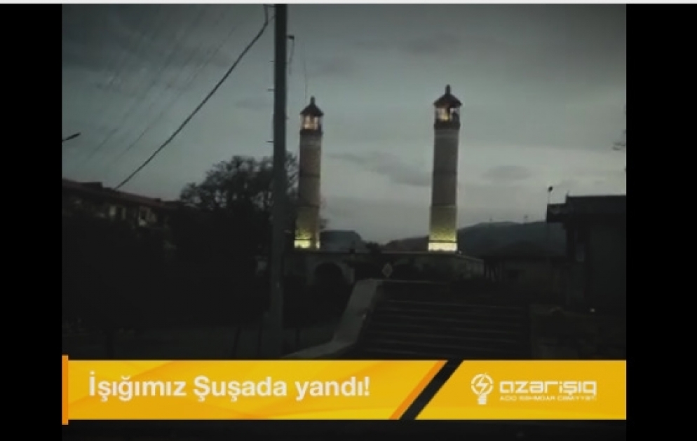 Şuşa məscidi elektrik enerjisi ilə təchiz olunub VİDEO