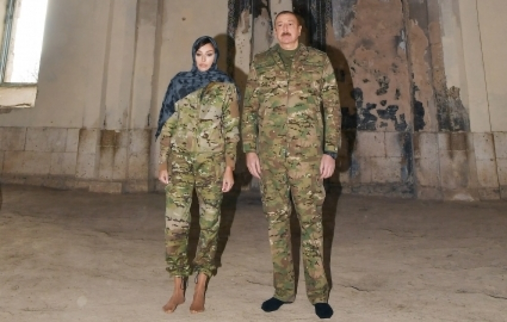 President Ilham Aliyev and first lady Mehriban Aliyeva visited liberated from occupation Aghdam city VIDEO