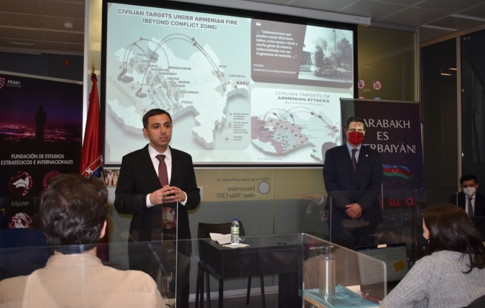 İspaniyanın nüfuzlu beyin mərkəzində keçirilən seminarda Ermənistanın törətdiyi müharibə cinayətlərindən danışılıb VİDEO