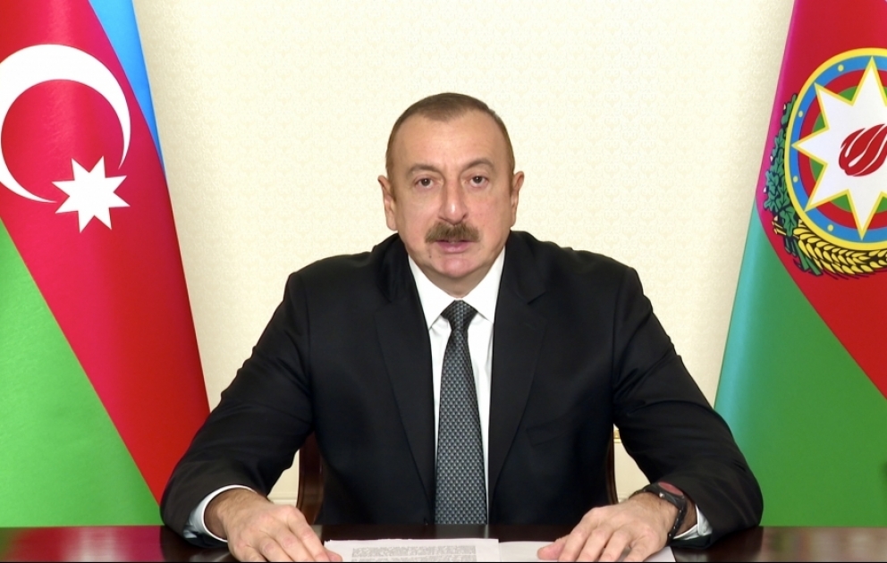 New York: UNO-Sondergipfel zur Corona-Krise Aserbaidschans Präsident, Vorsitzender der Bewegung der Blockfreien Staaten Ilham Aliyev hielt eine Rede beim virtuellen Gipfel VIDEO