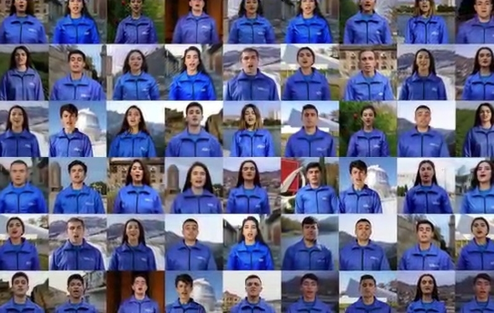 RİİB könüllüləri Azərbaycanın Dövlət Himnini ifa ediblər VİDEO